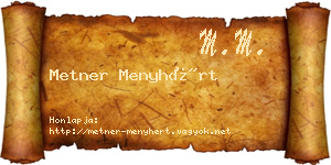 Metner Menyhért névjegykártya